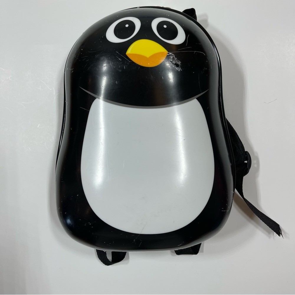 Black Penguin Hard Shell Travel Backpack